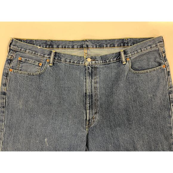 Levi Men's 550 Jeans Size 52" x 30" Relaxed Fit Big & Tall Cotton Light Blue - Picture 4 of 9